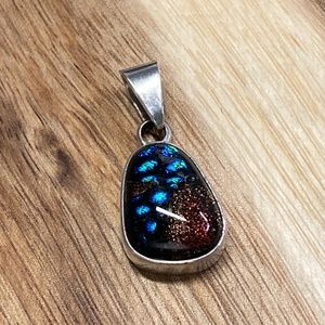 Sterling Dichroic Glass Pendant